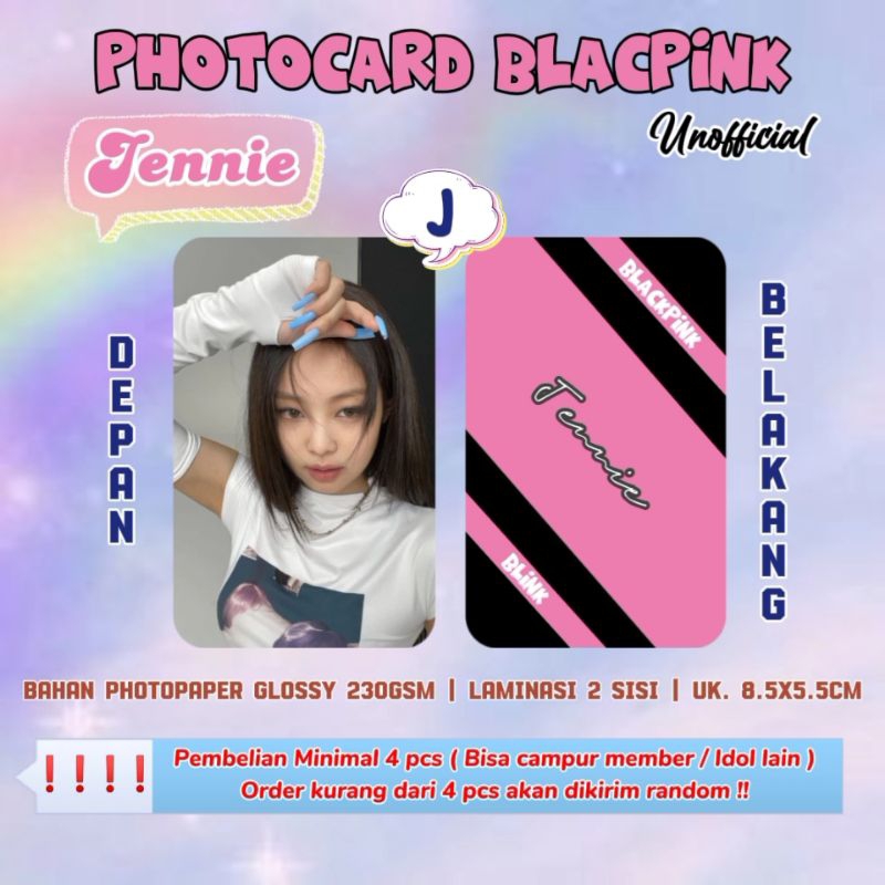 Photocard BLACKPINK - JENNIE / Photocard Unofficial / Photocard  JENNIE BLACKPINK / PC JENNIE / BLIN