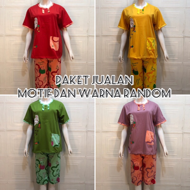 Paket Jualan 6 Pcs Random 3/4 Daililan Standar | Baju Tidur Wanita Dewasa | Baju Tidur Daililan | Pi