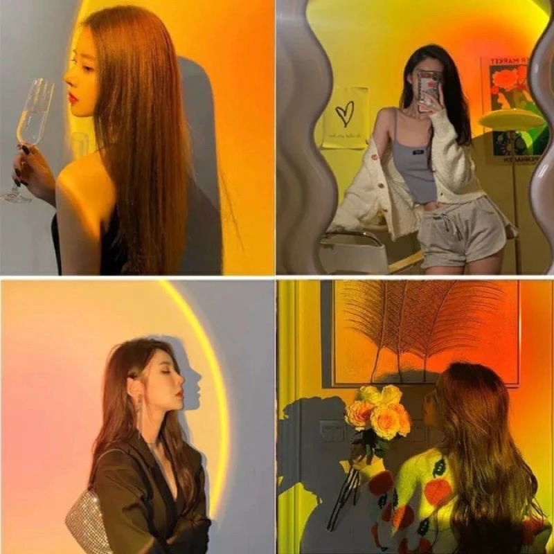 BEST SALE OVS - Tripod LAMPU SUNSET Proyektor Lampu Tidur LED Efek Matahari LAMPU SELFIE