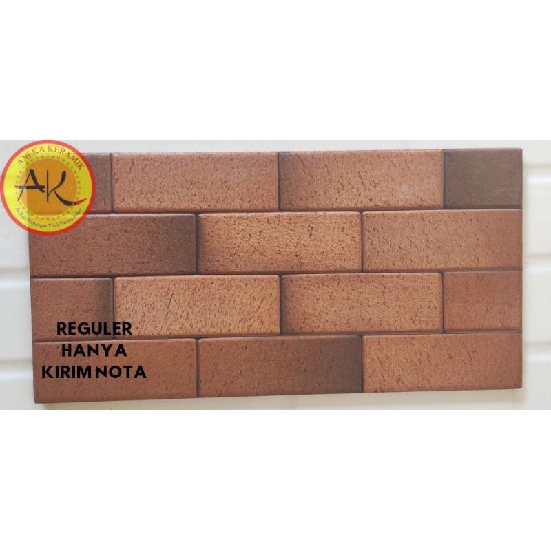 Keramik Dinding Kasar Motif Batu Alam Bata Timbul 20x40 Groove Terracotta
