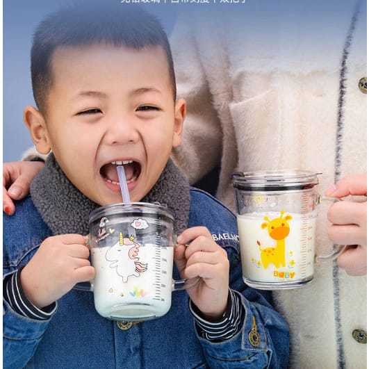 Gelas Anak / Gelas Minum Anak Motif Karakter Lucu Free Sedotan Silikon