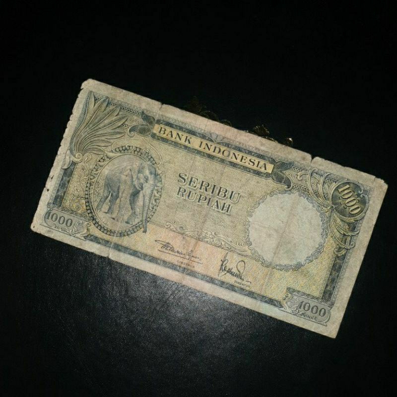 Uang Kuno Seri Hewan Pecahan 1000 (Gambar Gajah)