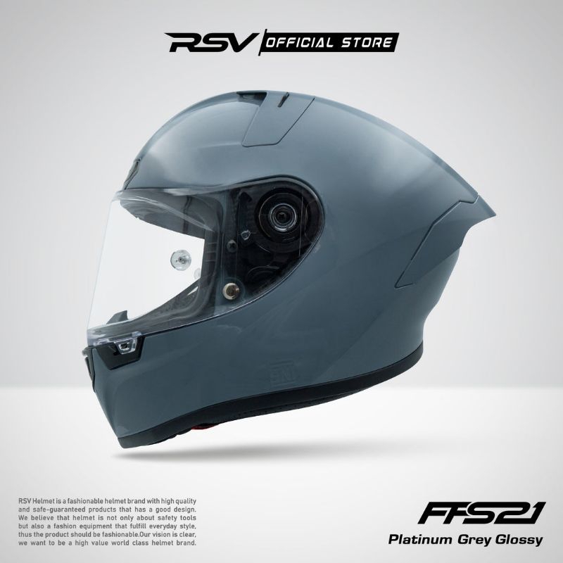 HELM RSV FFS21 PLATINUM GREY GLOSSY RSV HELMET FULL FACE