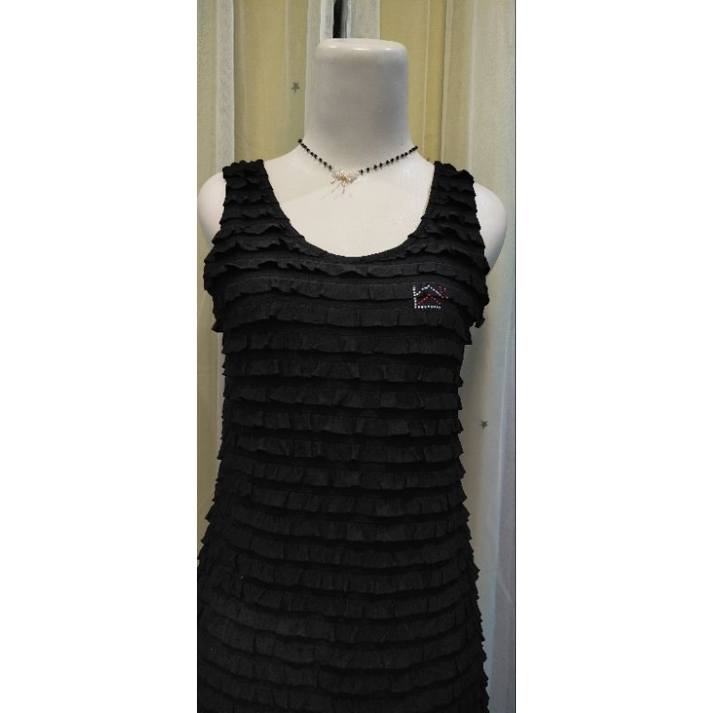 tiered ruffle MIDI dress