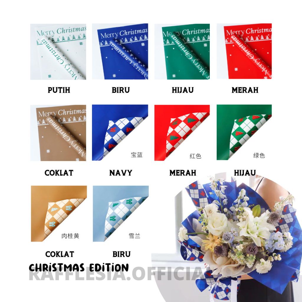 

[5 LEMBAR] Christmas Kraft Wrapping Paper Gift Natal Wrapping Motif Natal Merry Christmas Kertas Kado Natal Kertas