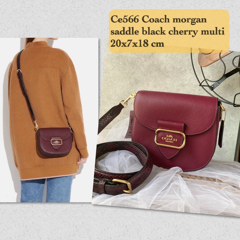 tas wanita coc original morgan saddle bag crossbody marun