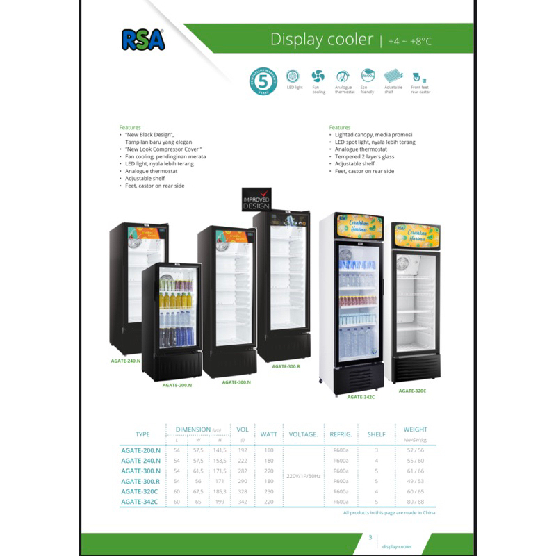 RSA SHOWCASE (KHUSUS PALEMBANG) | pendingin minuman | kulkas minuman