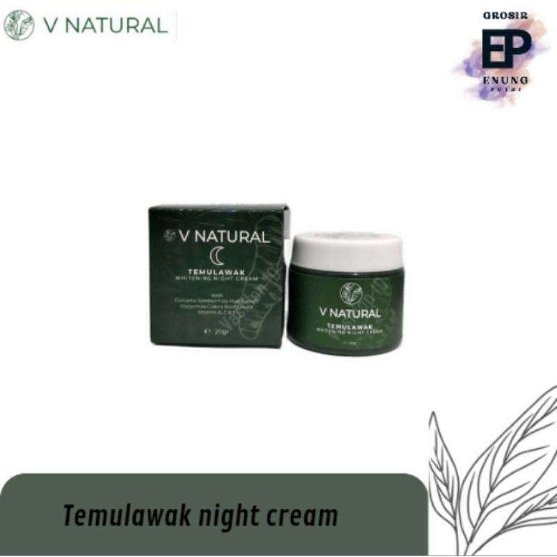 V NATURAL TEMULAWAK NIGHT CREAM 20 GRAM || CREAM MALAM TEMULAWAK