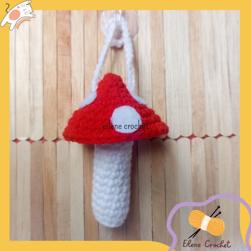 Lip pouch jamur crochet | lip holder jamur rajut | pod holder | freshcare holder