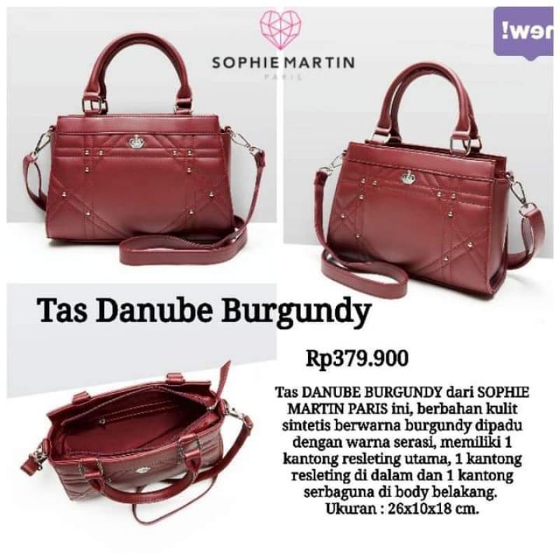 TAS DANUBE HITAM & BURGUNDY SOPHIE MARTIN PROMO