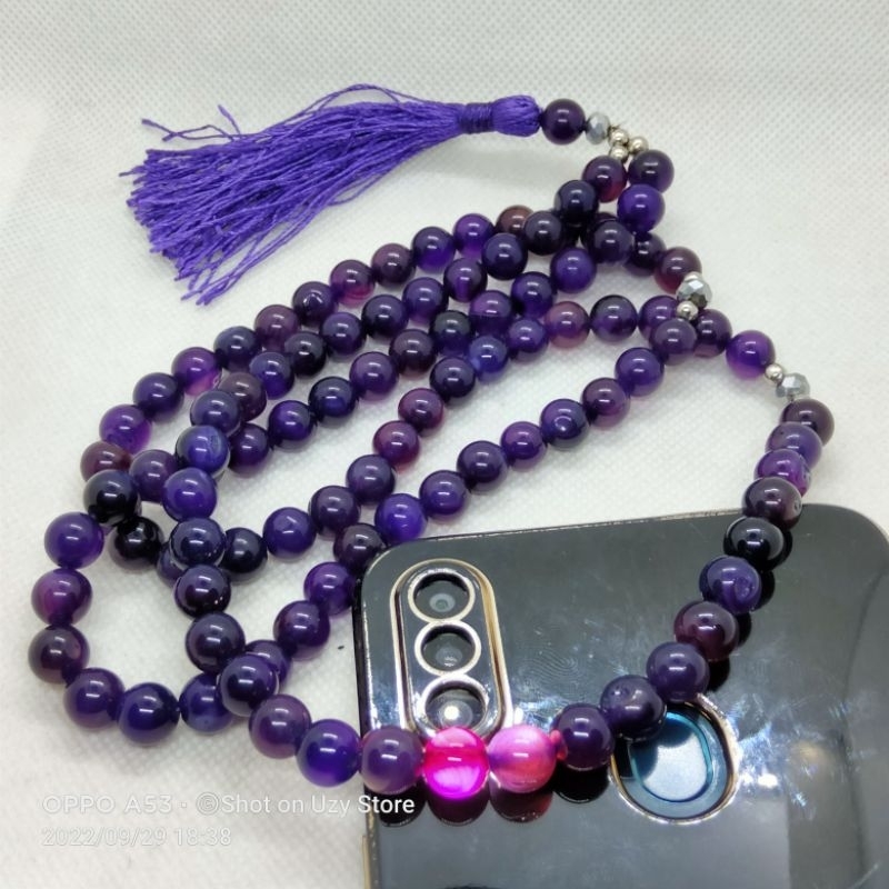 tasbih batu kecubung wulung bulat 8mm