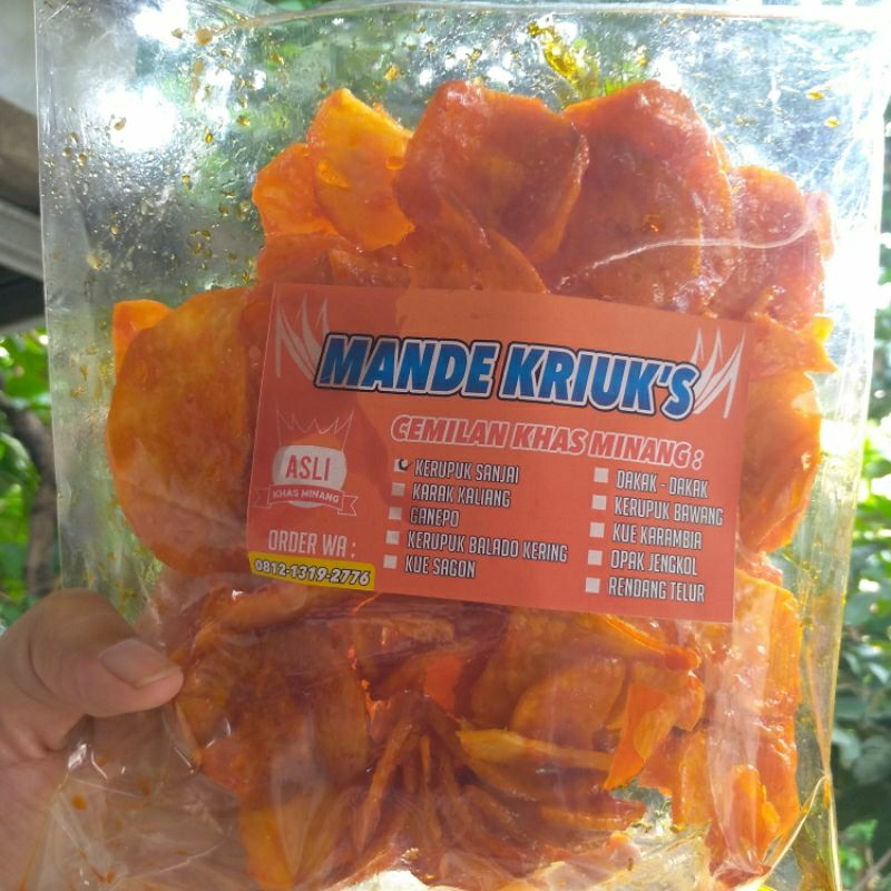 

KERIPIK SANJAI BALADO PEDAS MANIS OLEH-OLEH KHAS PADANG