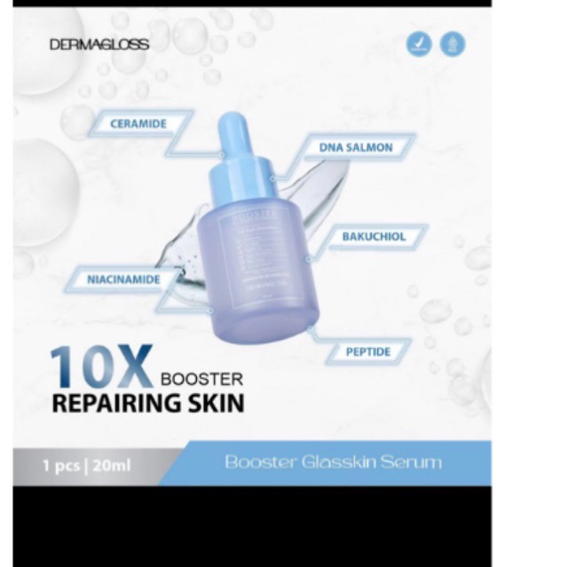 SERUM BOOSTER GLASSKIN WITH TRIPLE DNA SALMON DERMAGLOSS | PRODUK ORIGINAL BY DR REZA