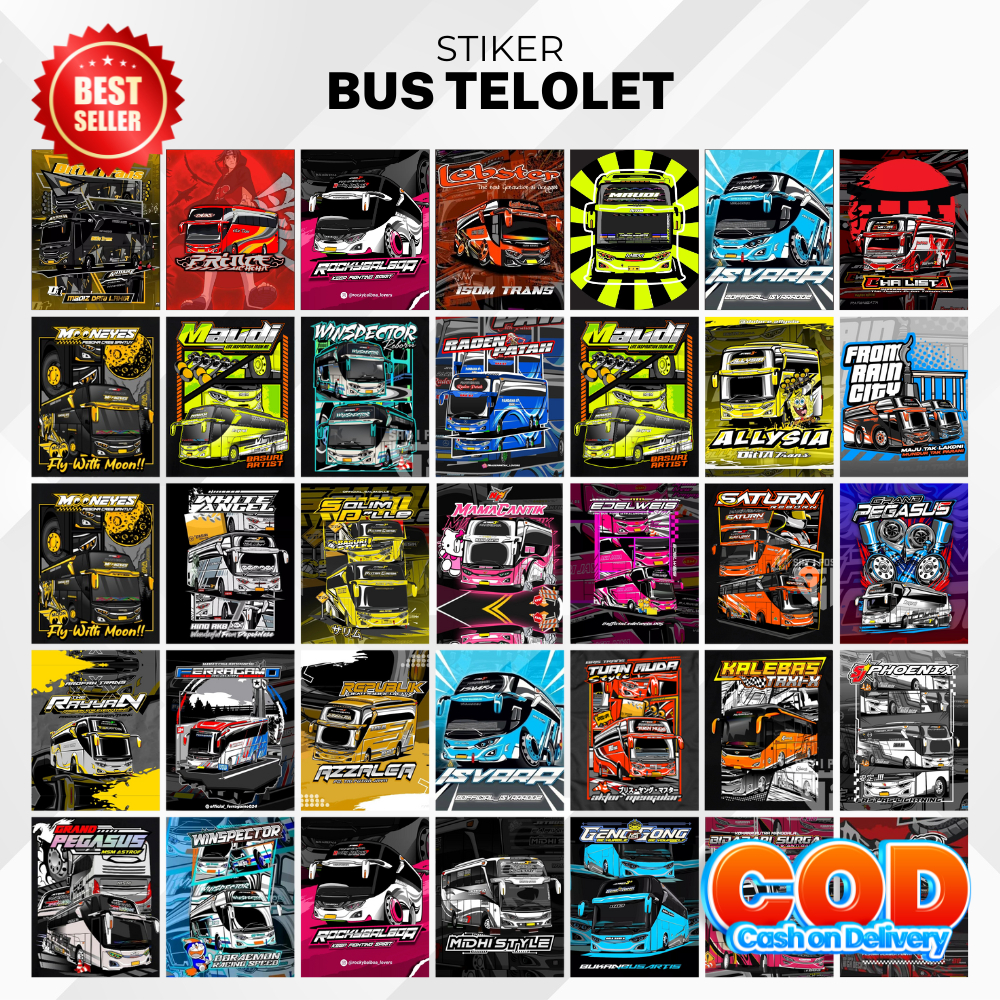 

[PROMO] 100 PCS STIKER BUS BASURI | STIKER BUS TELOLET UKURAN 4X5 CM TERMURAH