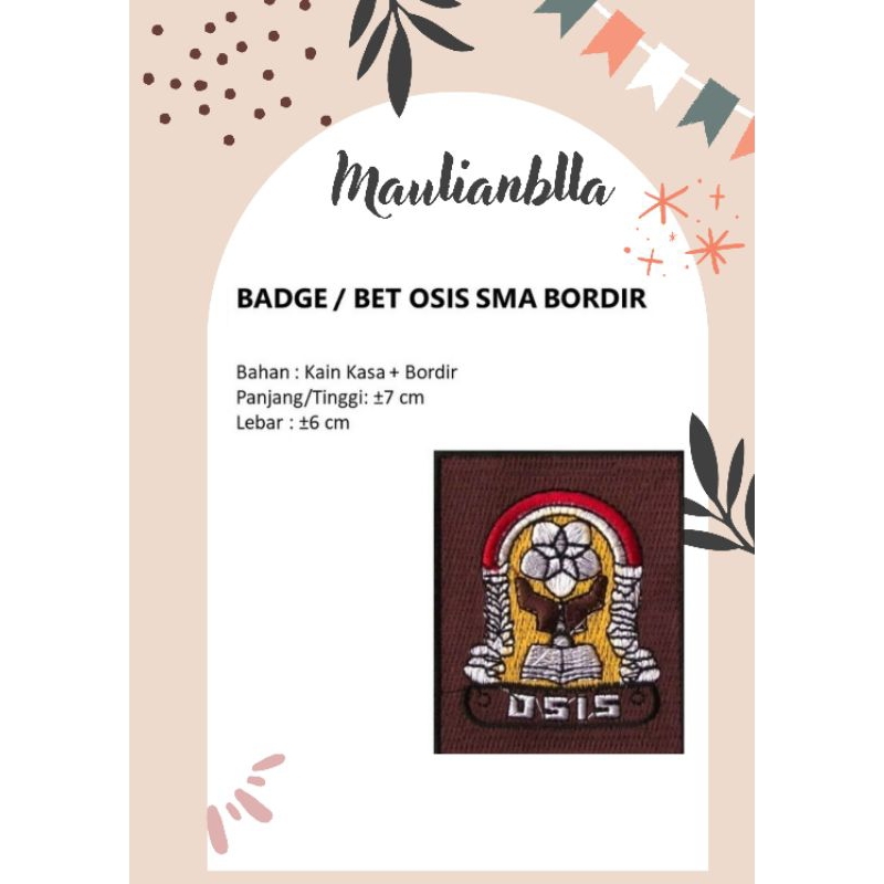 BADGE / BET OSIS SMA BORDIR