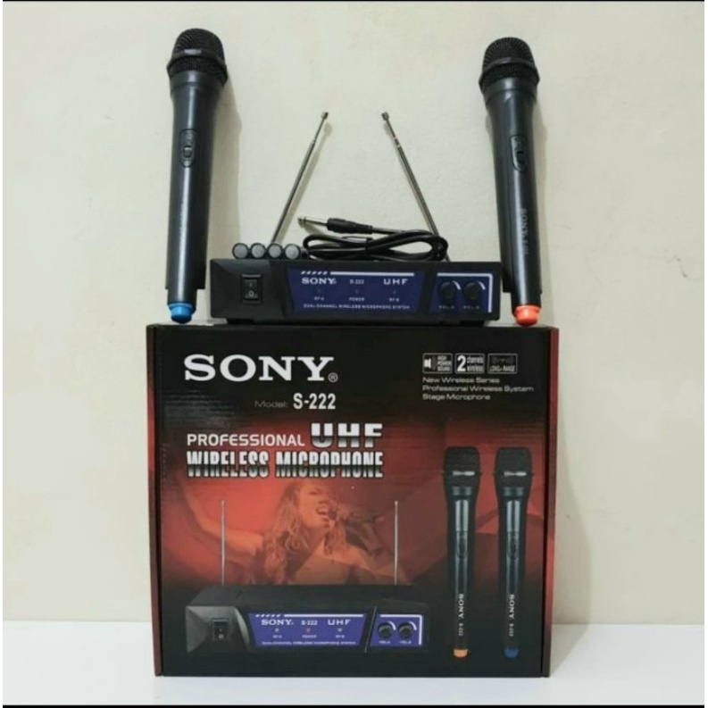Mic Wireless UHF Sony S222 WX3100 AIWA AW822 Mic Double