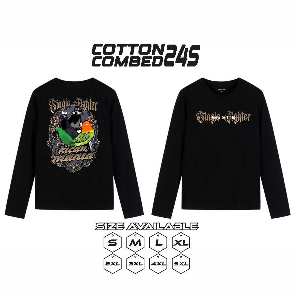 KAOS LENGAN PANJANG BURUNG KICAU MANIA INDONESIA MURAI BATU KACER BIG SIZE JUMBO