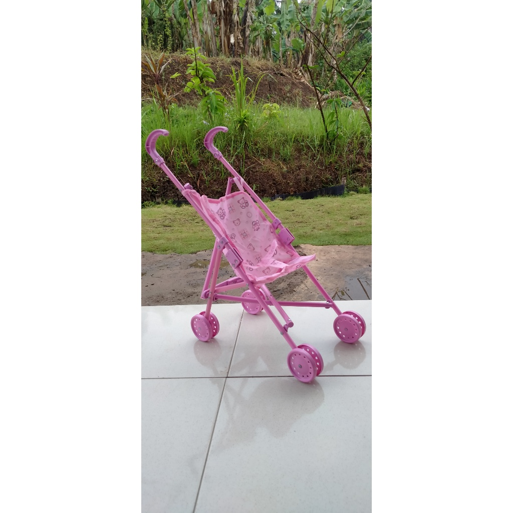 mainan anak stroller bayi dorongan boneka bayi kereta dorong lipat
