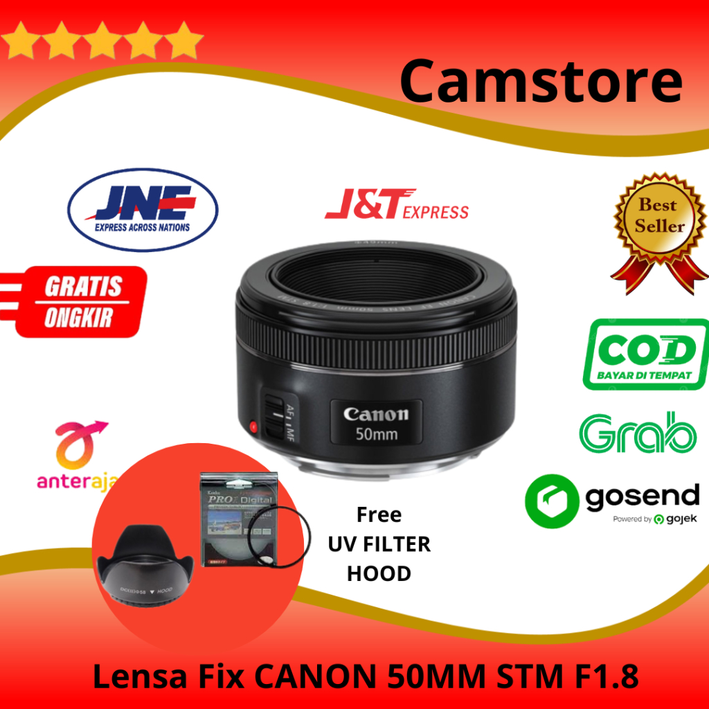 Lensa fix canon 50mm stm original/ Canon EF 50mm f/1.8 STM - Lensa Fix