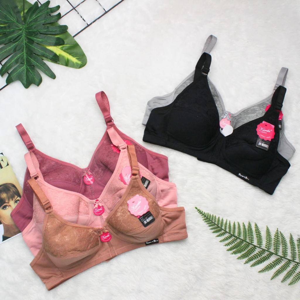 SATUAN SPORT BRA WANITA DEWASA REMAJA TANPA KAWAT BUSA TIPIS UKURAN 36 38 40 42 KARESHI 888