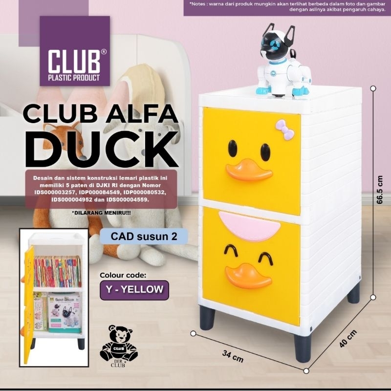 Club Flip Laci Plastik Lucu Cantik Alfa Duck / Rak Serbaguna/Club Lucu