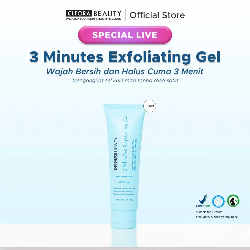 [FREE GIFT] CLEORA 3 Minutes Exfoliating Gel | Eksfoliasi Wajah / GIRLPAL Peeling Gel - Exfoliating 