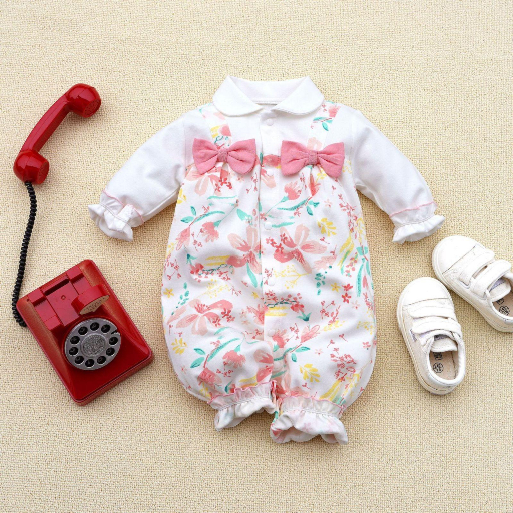 Brownieground Baju Jumper Anak Anak Motif Bunga Pink Pita Jumper Perempuan 0-1 Tahun Jmp-2583