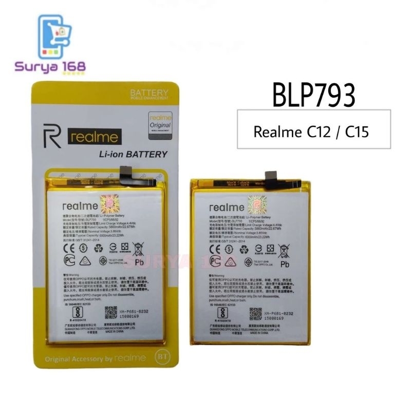 BATTERY BATERAI BATTERE BATRE BLP793 BLP 793 REALME C12 REALME C15
