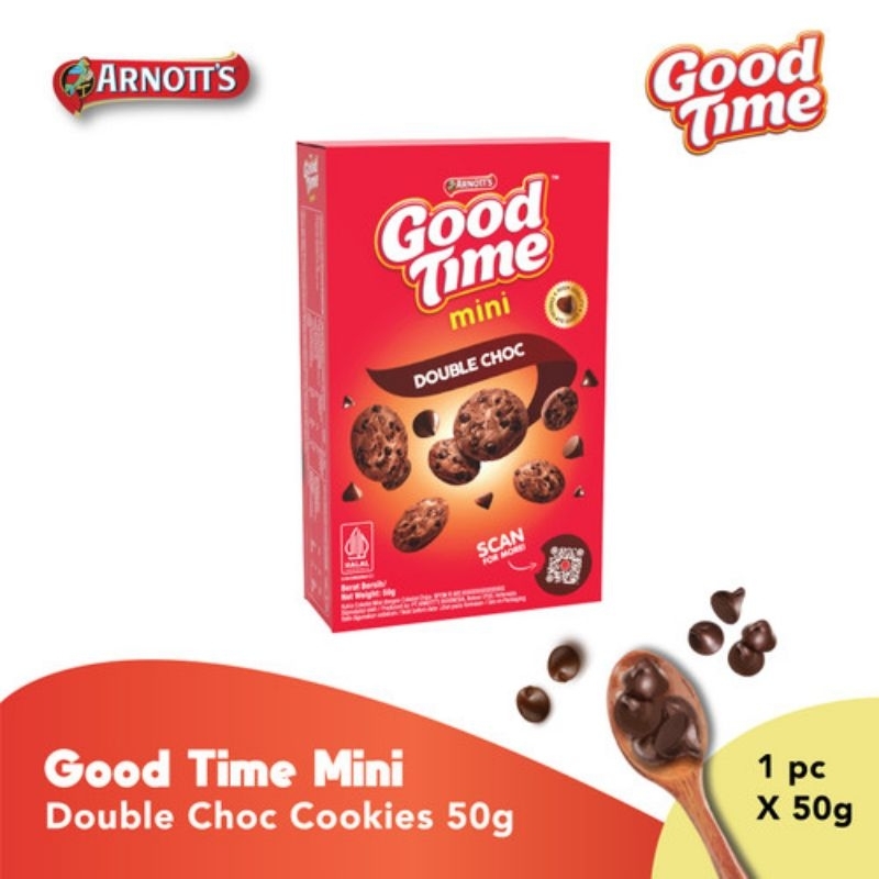 

good time mini double choc cookies 50gr