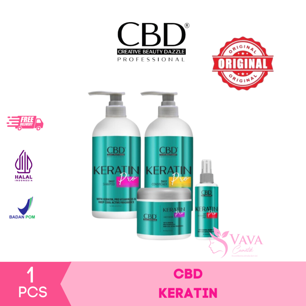 CBD Keratin Pro Paket 4 in 1 Hair Mask + Vitamin + Shampoo + Conditioner