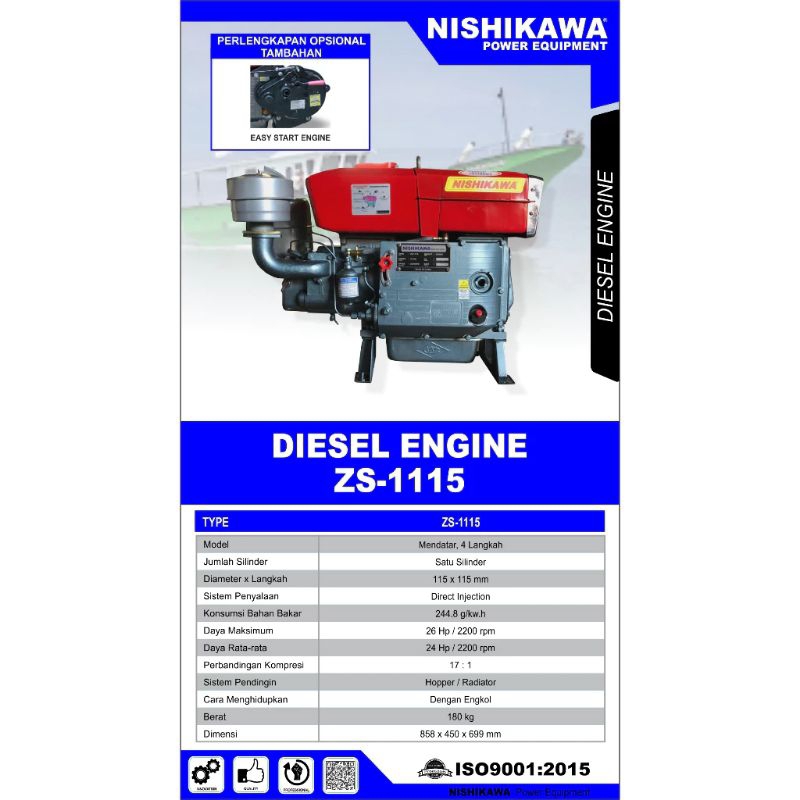 Mesin Diesel Solar Nishikawa 24 HP ZS-1115