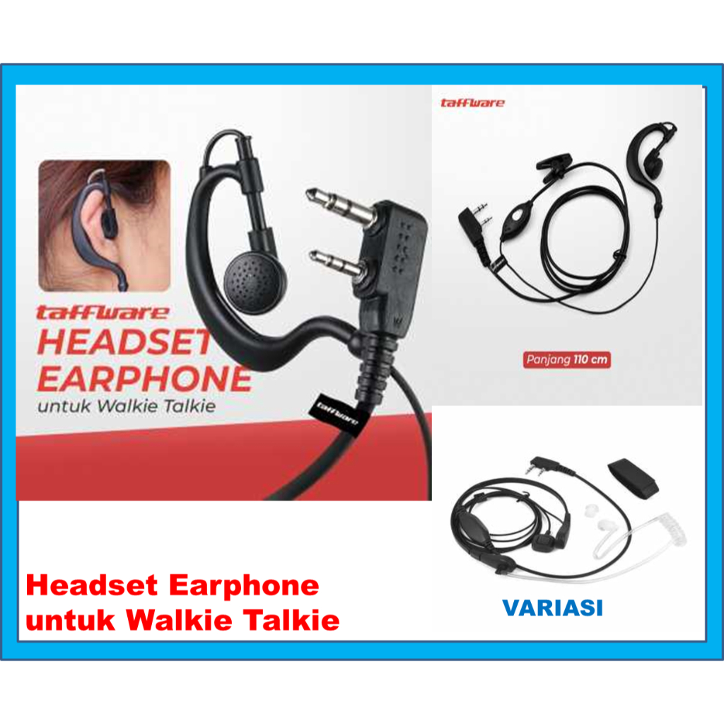 Headset Gaya FBI Untuk Walkie Talkie Baofeng or HT Taffware Earphone Taffware Mikrofon Walkie Talkie