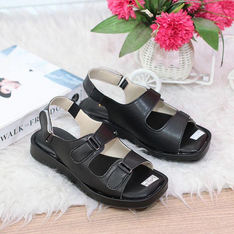 MAUZA SPORT ~sandal wanita puffy tebal busa empuk ban 2 slempang