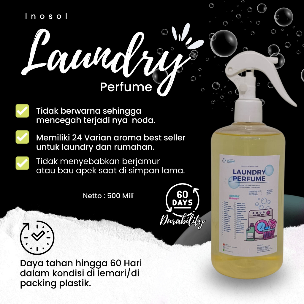 Parfum Laundry Grade A plus / Parfum pakaian 500ml Botol Triger Free packing bubble wrap