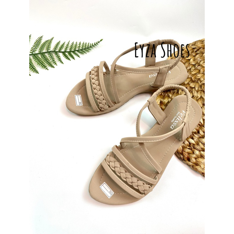 Sandal Wanita Murah  Tali Belakang Teplek Tali Kepang Terbaru
