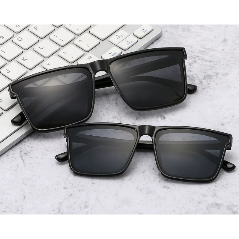 	 Kacamata minus hitam kotak polarized anti UV sunglasses	