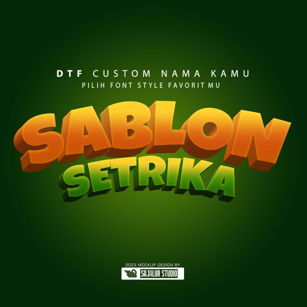 Sablon Setrika Satuan Sablon DTF  Custom Nama