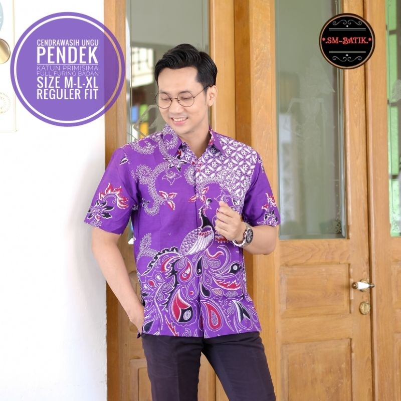 CENDRAWASIH UNGU,KEMEJA BATIK PRIA
