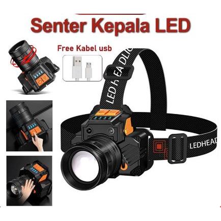 SENTER HEADLAMP_SENTER KEPALA SUPER TERANG_BISA COD