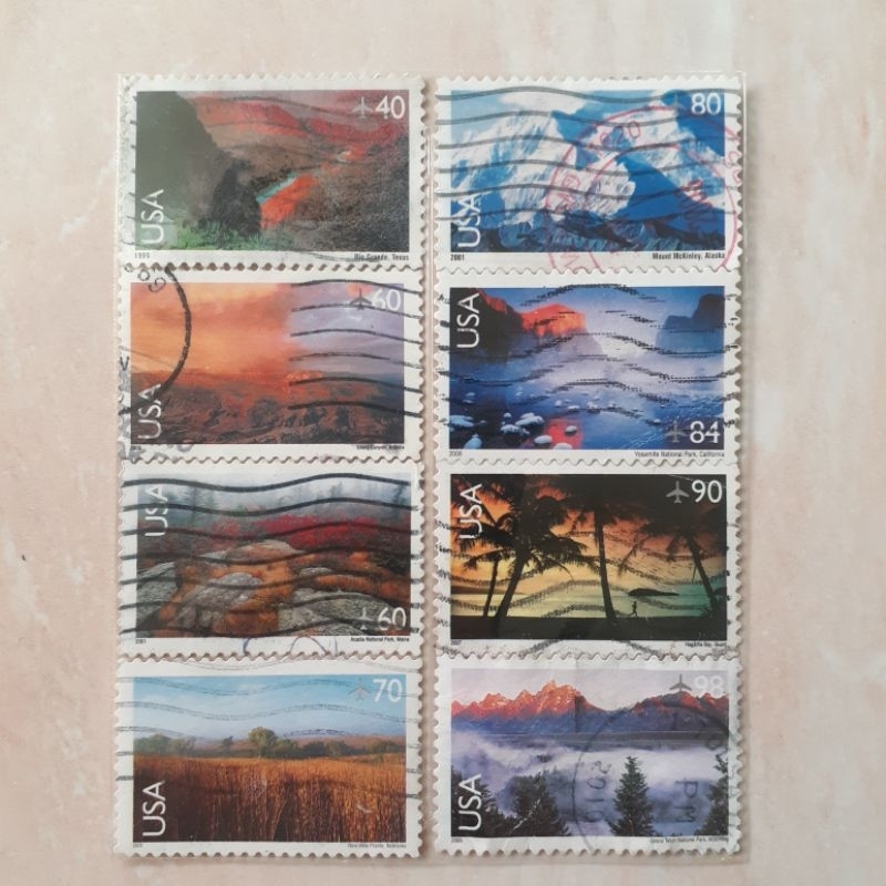 

(A) Perangko USA Landscape Tahun 1999-2009 set 8pcs