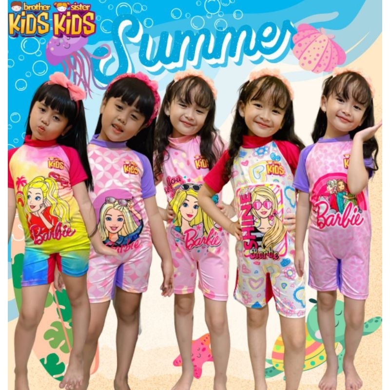 BAJU RENANG ANAK CEWEK MOTIF BARBIE / SWIMSUIT GIRL
