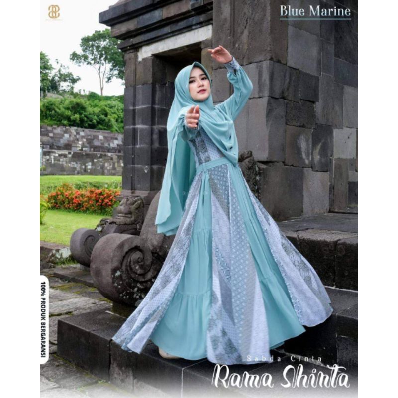 gamis Shinta by puan/Rama Sinta puan/gamis etnik/gamis keren/gamis blue marine