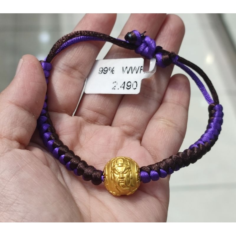 Gelang emas 24k kwan kong bola