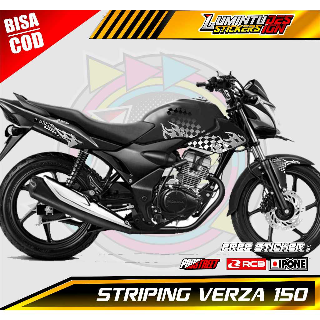 STRIPING VARIASI MOTOR VERZA 150 DESAIN API / STICKER LIST VARIASI MOTOR HONDA VERZA 150