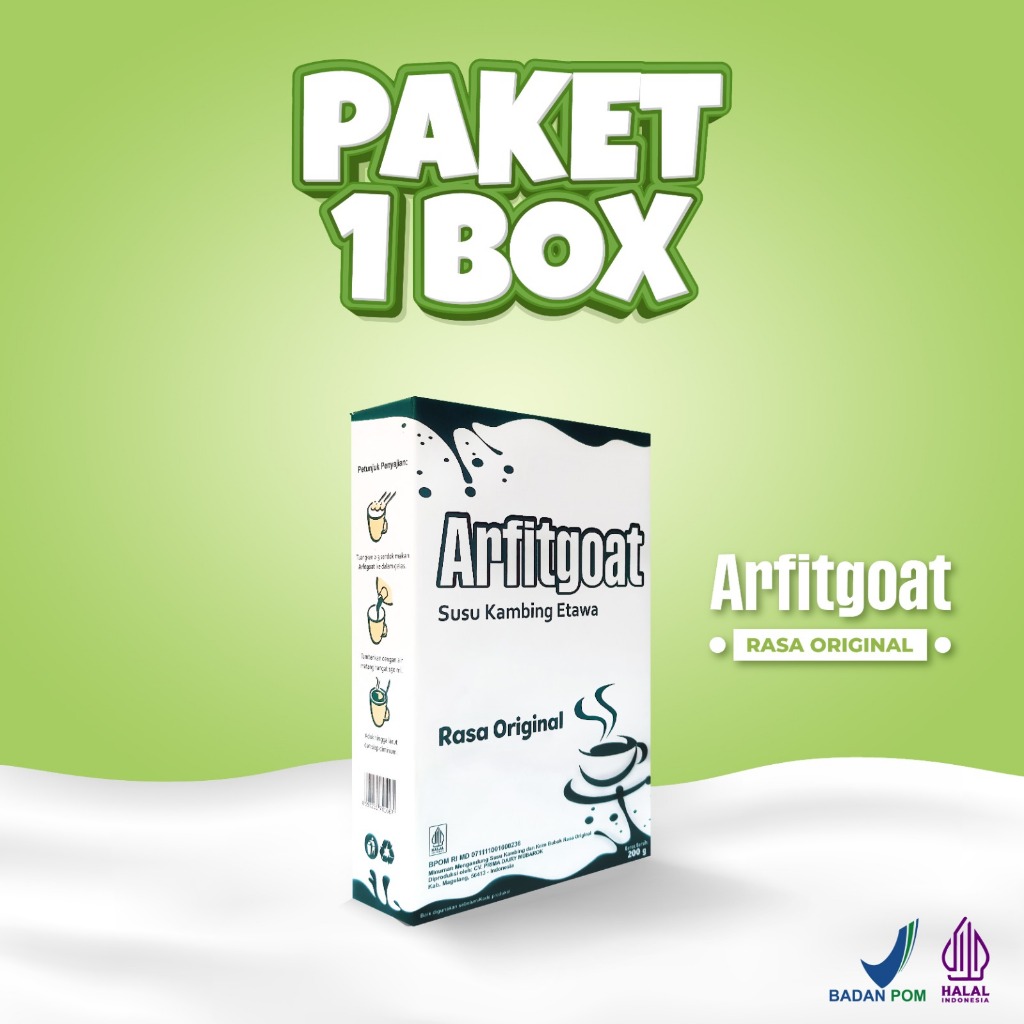 

ARFITGOAT ORIGINAL Susu Kambing Etawa Menjaga Kesehatan Tulang Dan Persendian HALAL BPOM