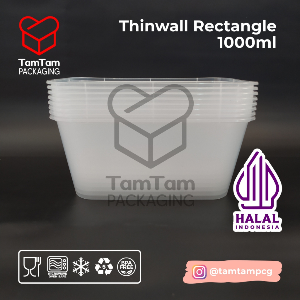 Thinwall persegi panjang 1000ml/Thinwall Rectangle 1000ml