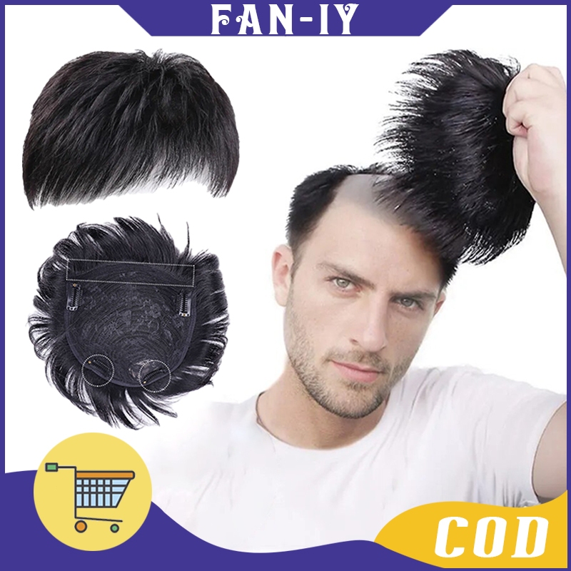 Hair Toupee Pria Rambut Asli / Toupee Pria Cowok Rambut Asli / Rambut Palsu Pria Botak Ventilasi Ala