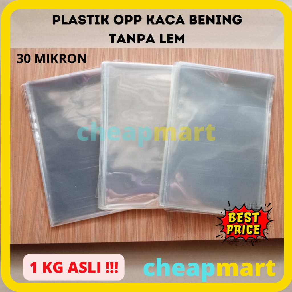 

HARGA PABRIK!! 1-KG Plastik Kaca Bening OPP Souvenir Tebal 30 Mikron (Tebal) KILO-an BESAR Tanpa Lem