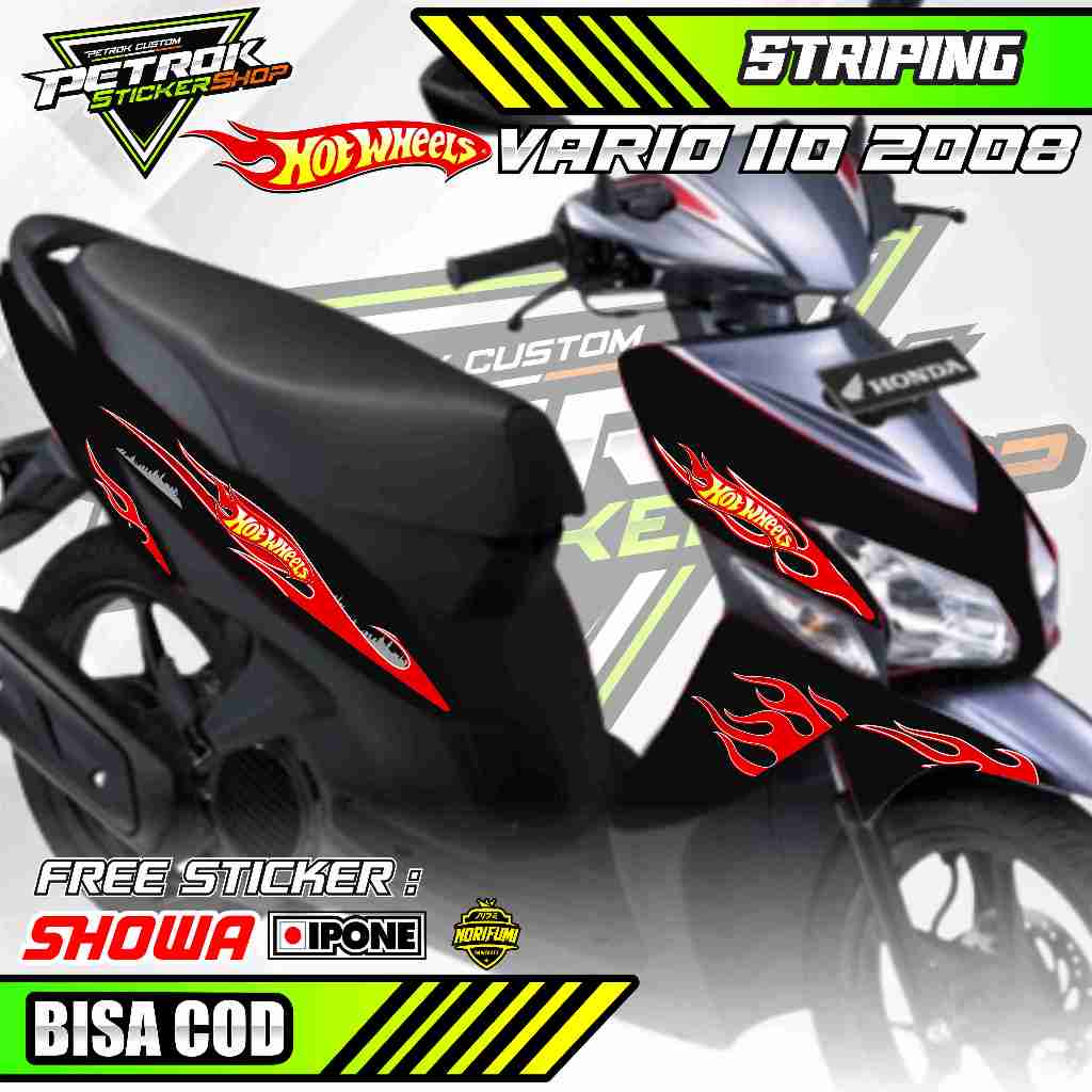 STRIPING VARIASI HONDA VARIO 110 2008 HOTWHEELS STYLE / STICKER LIST MOTOR HONDA VARIO 110 2008