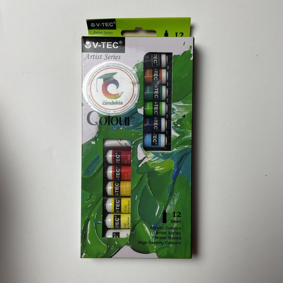 

Cat Akrilik Acrylic Color V-TEC 12 Warna x 6ml YT-612/A